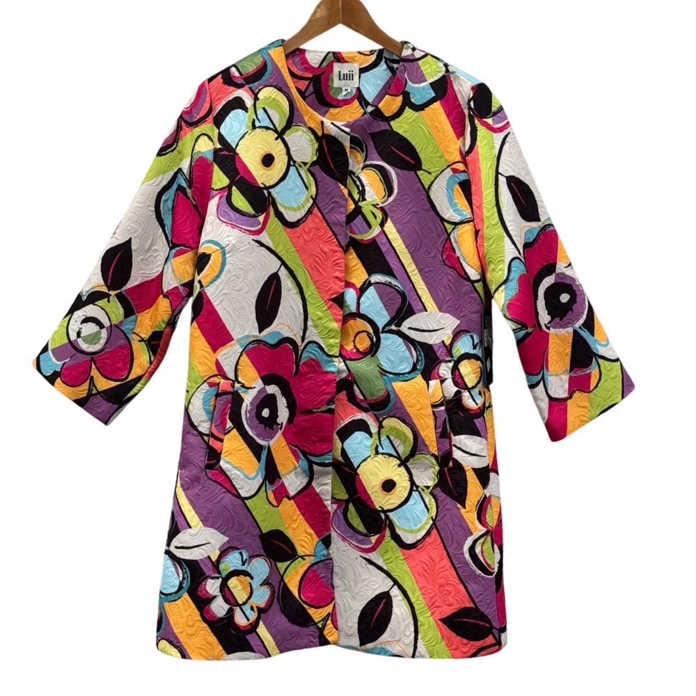 Luii Van Gogh Jacket Womens Medium Multicolor NWT Floral Art To Wear Coat J1989